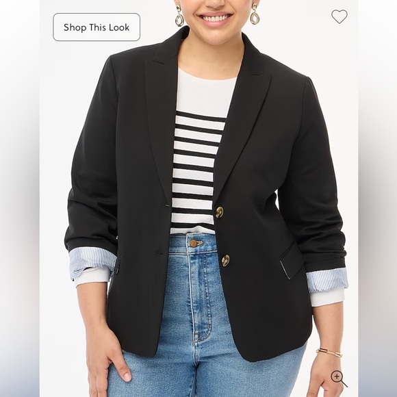 J. Crew ** Black Classic Cotton-blend two-button blazer BP095 NEW Minimalist - Picture 15 of 16